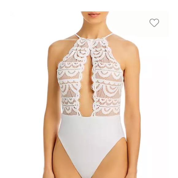 Pq Keyhole Lace One Piece in Water Lily - Picture 10 of 10